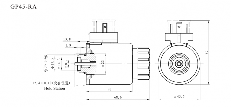 GP45-RA/RAE(4WRA/4WRAE阀)系列螺纹比例阀用电磁铁