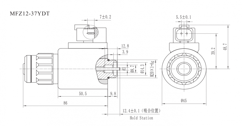 MFZ12-37YDT防水型开关阀用电磁铁